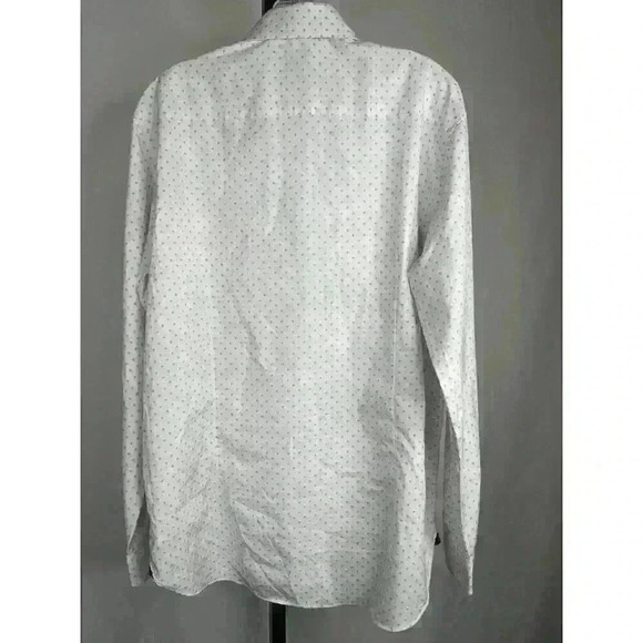 Construct Men's Slim Fit Button Down Long Sleeve Shirt Size 16 1/2 White - Picture 2 of 6